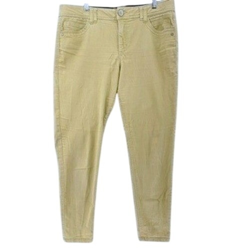 Democracy Ab Solution Skinny Pants Tan Khaki SZ 12 36x28 Stretch Plus SZ 12